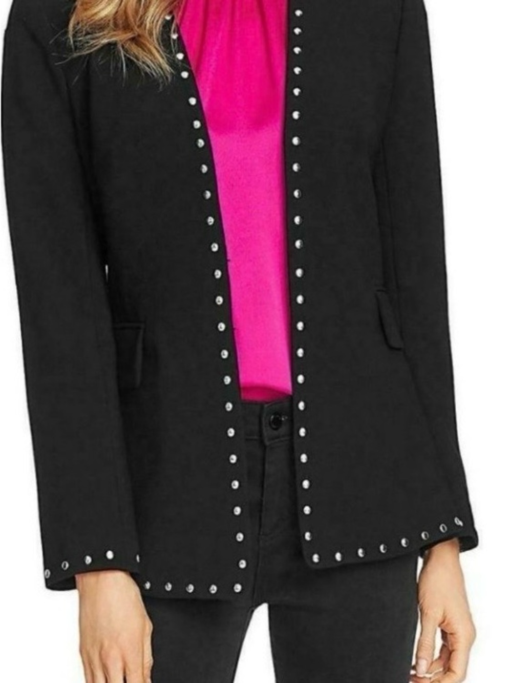 Vince Camuto Black Stud-Trim Blazer Jacket